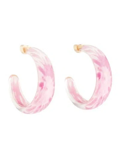 Pre-owned Alison Lou Lucite Jelly Hoop Earrings In Multi