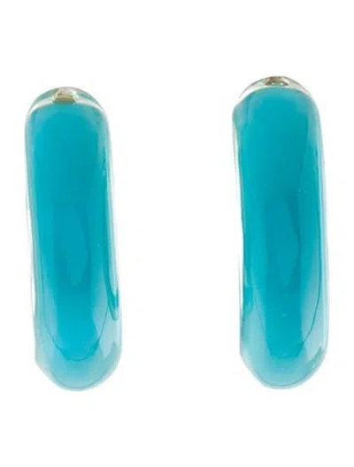 Pre-owned Alison Lou Lucite Jelly Hoop Earrings In Multicolor