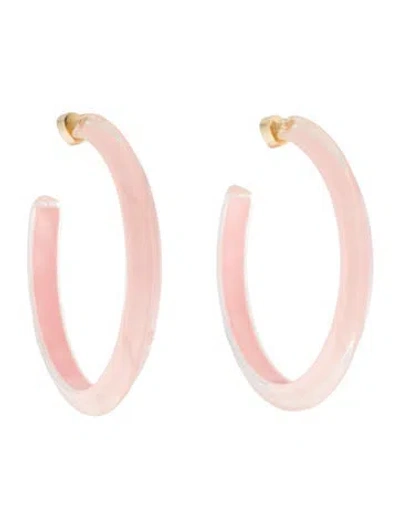 Pre-owned Alison Lou Lucite Jelly Hoop Earrings In Pink