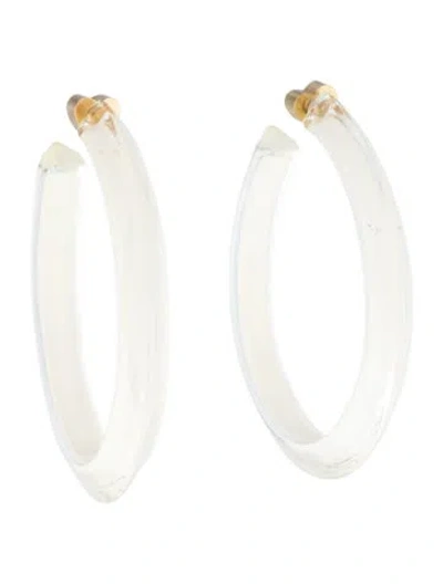 Pre-owned Alison Lou Lucite Jelly Hoop Earrings In White