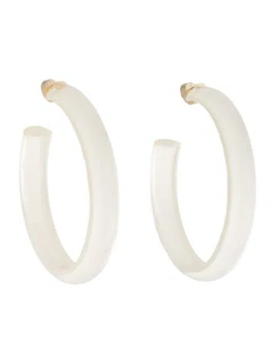 Pre-owned Alison Lou Lucite Jelly Hoop Earrings In White