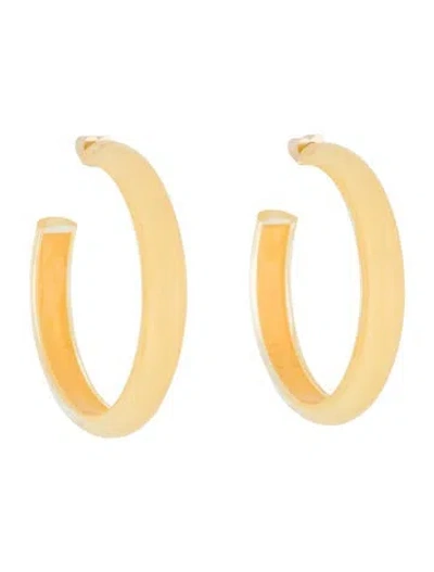 Pre-owned Alison Lou Lucite Jelly Hoop Earrings In Yellow