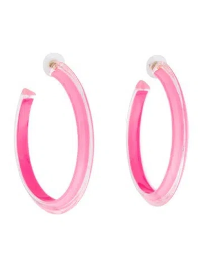 Pre-owned Alison Lou Lucite Large Jelly Hoop Earrings In Multi