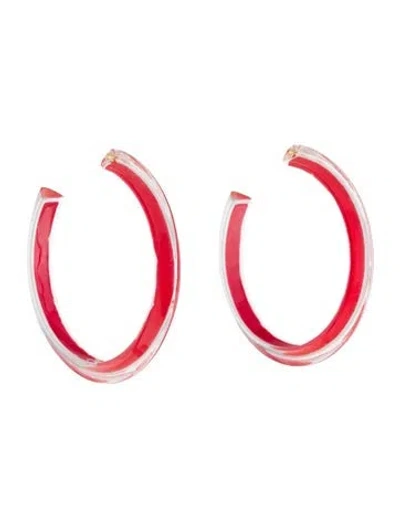 Pre-owned Alison Lou Lucite Medium Jelly Hoop Earrings