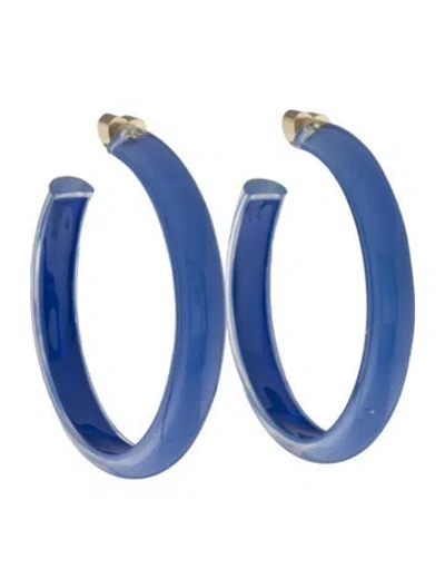 Pre-owned Alison Lou Lucite Medium Jelly Hoop Earrings In Blue