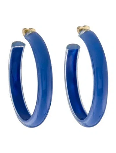 Pre-owned Alison Lou Lucite Medium Jelly Hoop Earrings In Multi