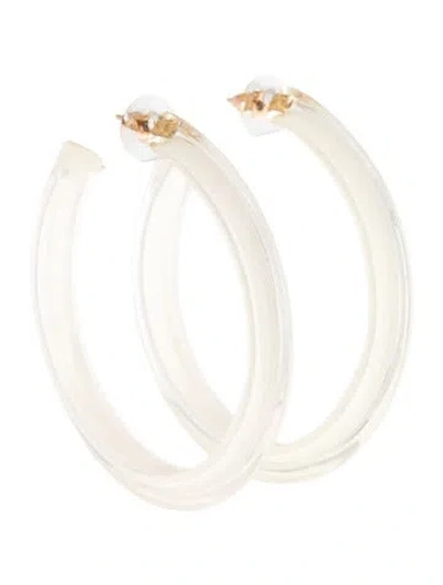 Pre-owned Alison Lou Lucite Medium Jelly Hoops In White