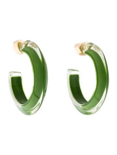 Pre-owned Alison Lou Lucite Small Jelly Hoop Earrings