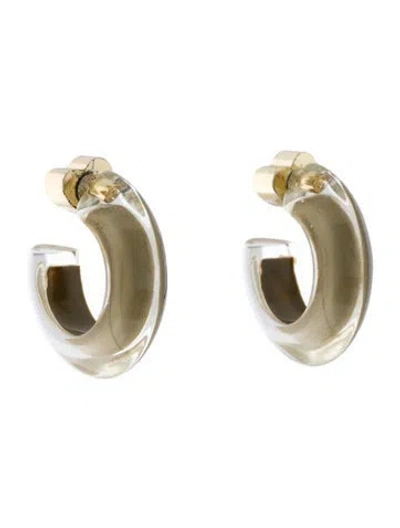 Pre-owned Alison Lou Lucite Small Jelly Hoop Earrings