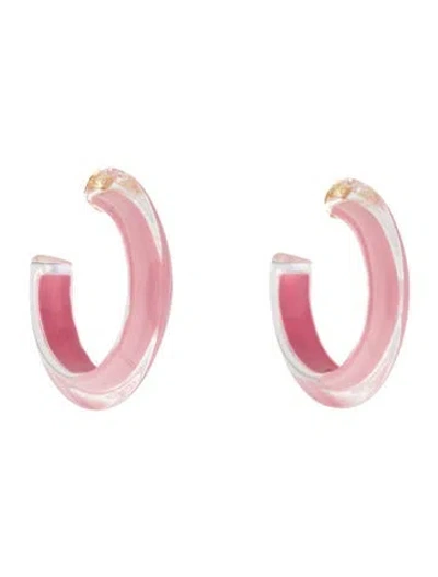 Pre-owned Alison Lou Lucite Small Jelly Hoop Earrings In Multi