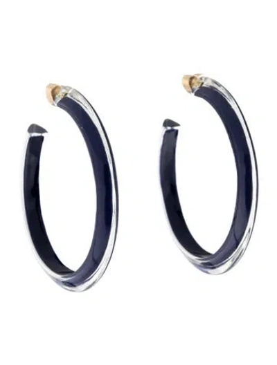 Pre-owned Alison Lou Medium Lucite Jelly Hoop™ Earrings In Blue