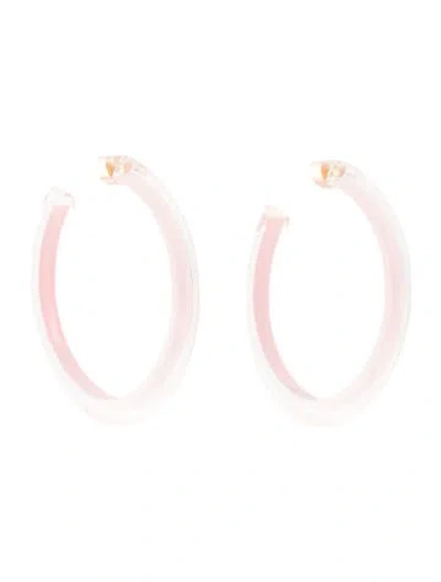 Pre-owned Alison Lou Medium Lucite Jelly Hoop Earrings In Pink