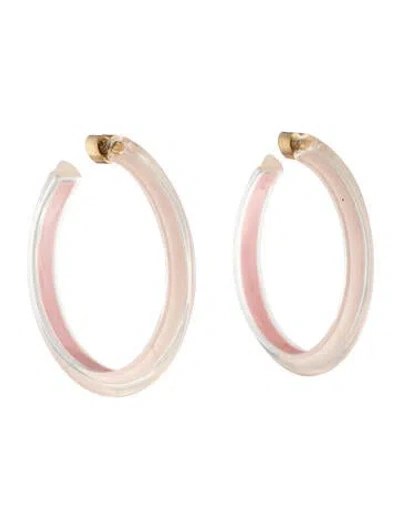 Pre-owned Alison Lou Medium Lucite Jelly Hoop Earrings In Pink