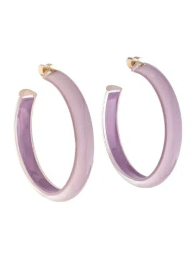 Pre-owned Alison Lou Medium Lucite Jelly Hoop™ Earrings In Purple