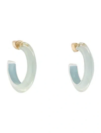 Pre-owned Alison Lou Small Jelly Hoop Earrings In Blue