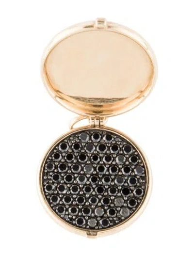 Pre-owned Alison Lou X Kaspia 14k Diamond & Enamel Large Caviar Tin Pendant In Multi
