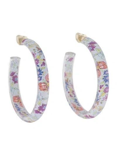 Pre-owned Alison Lou X Loveshackfancy Lucite Jelly Hoop Earrings In Blue/green/orange