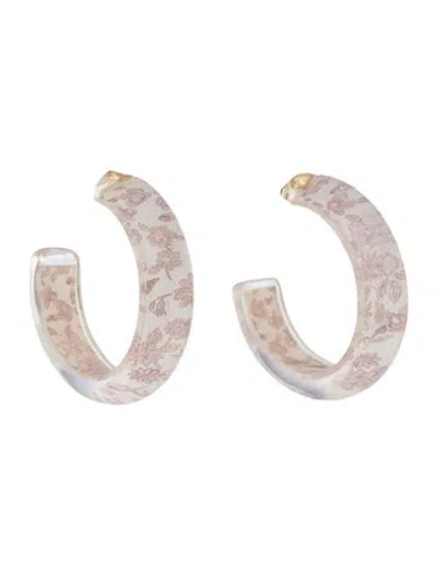 Pre-owned Alison Lou X Loveshackfancy Small Lucite Jelly Hoop Earrings
