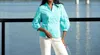 Alison Sheri Aurora Blouse In Aqua