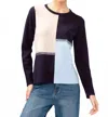Alison Sheri Color Block Sweater In Navy Multi In Multi