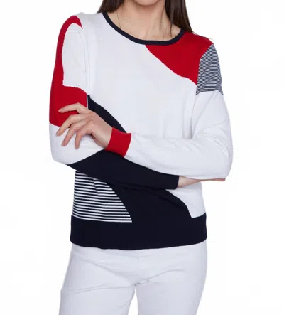 Alison Sheri Colour Block Sweater In Red/blue In Multi