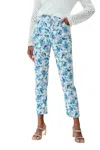Alison Sheri Floral Jeans In Teal/white In Multi