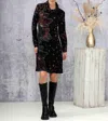 Alison Sheri Long Sleeved Dress In Black Multi