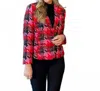 Alison Sheri Preppy Pink/ Red Blazer In Pink, Red In Multi