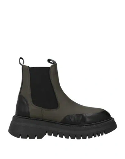 Alissia Woman Ankle Boots Military Green Size 11 Calfskin