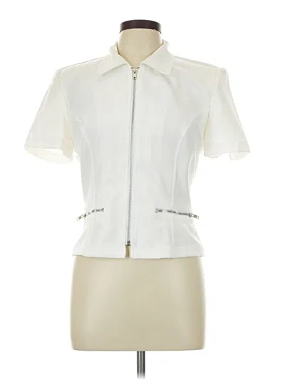 Pre-owned A-list By Wrapper Short Sleeve Blouse In White