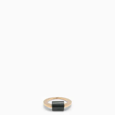 Alíta Aliita Deco Cylinder Ring With Malachite In Metal