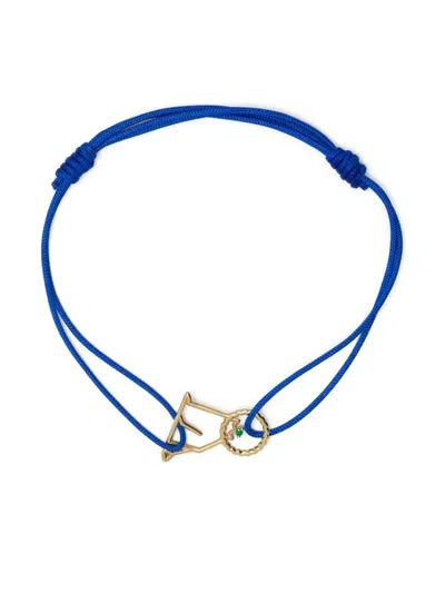 Alíta Alita Cord Bracelet Leon Esmeralda Accessories In J1dd0 Yellow Gold/eco_ocean Blue