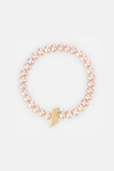 Alíta Light Pink Pearl Bracelet In Gold