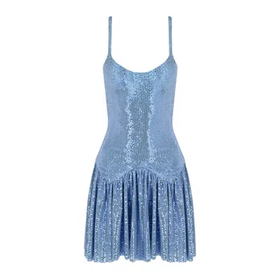 Alive New York City Women's Baby Blue Starlight Mini Dress