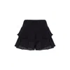 Alive New York City Women's Black Romantic Ruffle Mini Short Skirt