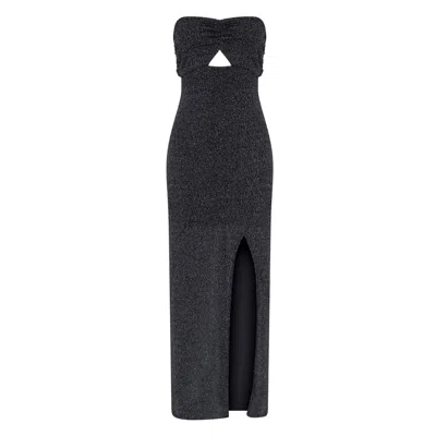 Alive New York City Women's Grey Midnight Shimmer Slit Dresss In Gray
