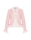 Alive New York City Women's Pink Euphoria Feather Jacket In Pink