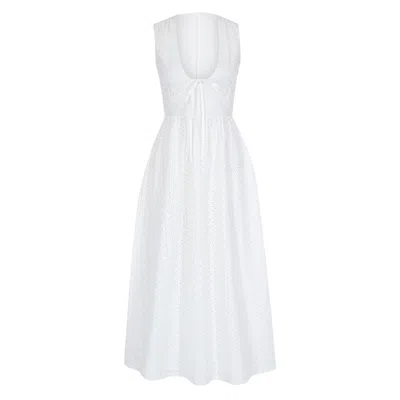 Alive New York City Women's White Afternoon Tea Midi Dresss