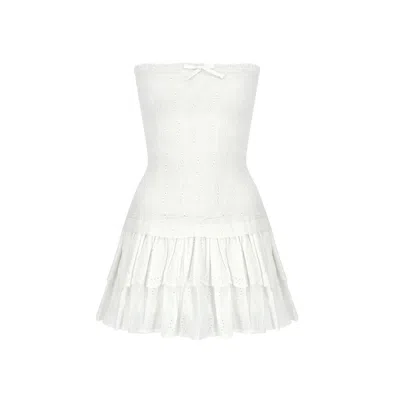 Alive New York City Women's White Darling Low Mini Dresss