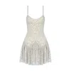 Alive New York City Women's White Diamond Starlight Mini Dresss