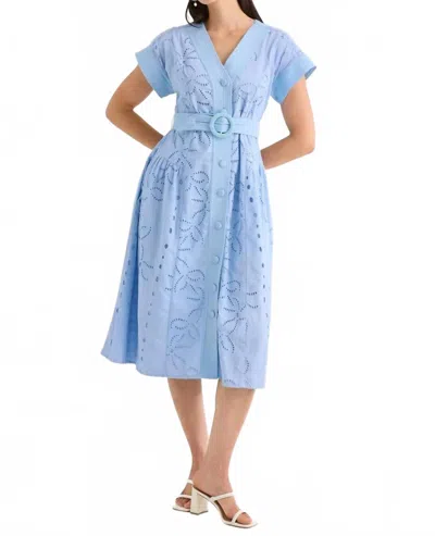 Alivia Andrea Midi Dress In Blue Lily Garden
