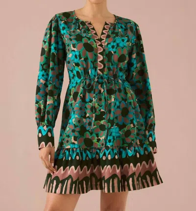 Alivia Bethany Flower Bomb Dress In Green In Multi