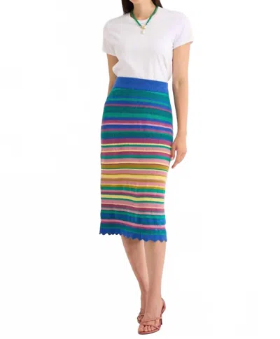 Alivia Eloise Skirt In Sunset Stripe Knit In Multi