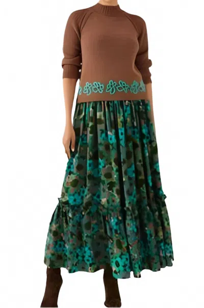 Alivia Farrah Maxi Skirt In Flower In Multi