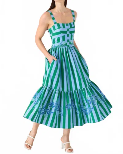 Alivia Gianna Dress In Parasol Stripe Embroidery In Multi