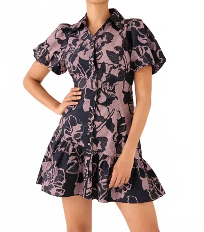 Alivia Gwen Mini Dress In Shadow Floral Rose Black In Multi