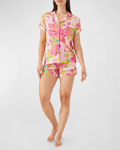 Alivia Jenna Floral-print Jersey Pajama Set In Pink Floral Pond
