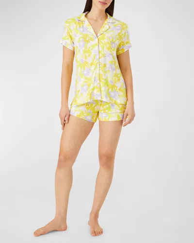 Alivia Jenna Floral-print Jersey Pajama Set In Yellow