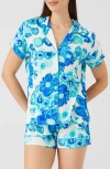 Alivia Jenna Shorts Pajamas In Floral Pond Blue