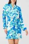 Alivia Joey Print Robe In Floral Pond Blue